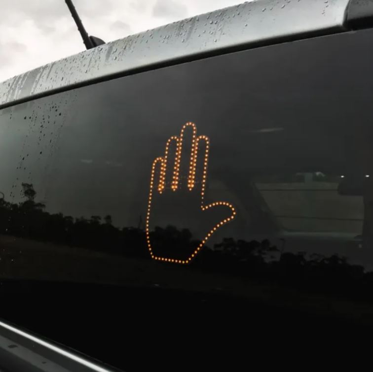 Funny New LED Illuminated Gesture Light Car Finger Light With Remote Road Rage Signs Middle Finger Gesture Light Hand Lamp